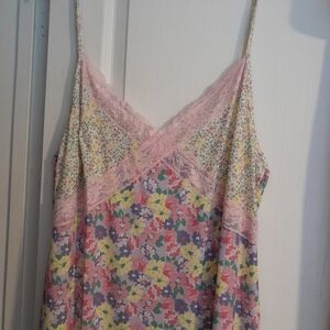 Floral Pink and Yellow Slip Dress